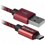 Купити Кабель Defender USB 2.0 AM - Type-C M 1m Red (87813)