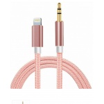 Купити Кабель AUX Lightning - 3pin Audio 3.5мм 1m (S0992) Pink