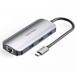 Купити Vention USB3.1 Type-C - HDMI/USB 3.0x3/RJ45/PD 100W Hub 6-in-1