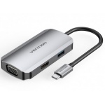 Купити Vention USB3.1 Type-C - HDMI/VGA/USB 3.0/PD 100W Hub 4-in-1 (TOAHB)