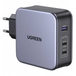 Купити Зарядний пристрій Ugreen CD289 USB + 2xUSB Type-C 140W GaN Tech Fast Charger with Cable 1.5m Gray (90549)